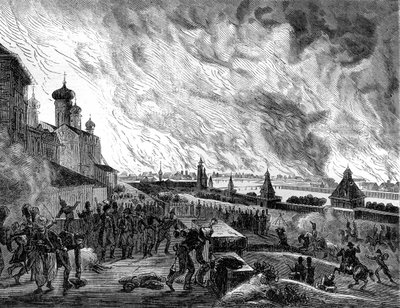 Moscow on fire, 15th September 1812 by A. Etienne
