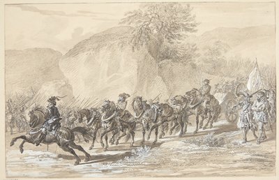 Landscape with an Army Marching Through by A. Wolf