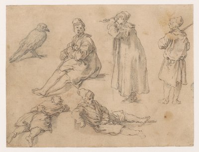 A seated and two standing boys by Abraham Bloemaert