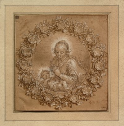 Madonna with Child in a Tondo by Abraham Bloemaert