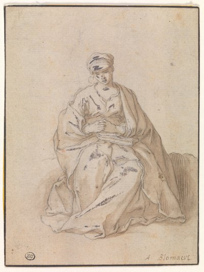Mary, Sitting with a Book by Abraham Bloemaert
