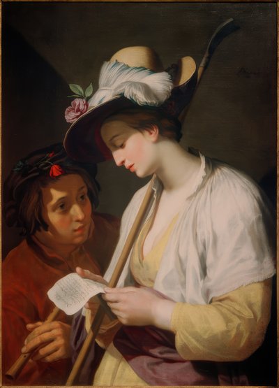 Shepherdess with a Poem by Abraham Bloemaert