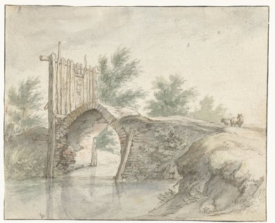 Stone Bridge with a Wooden Gate by Abraham Bloemaert