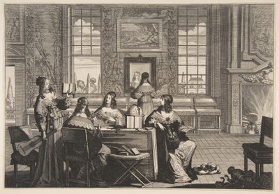 The Foolish Virgins Conversing, ca. 1635 by Abraham Bosse