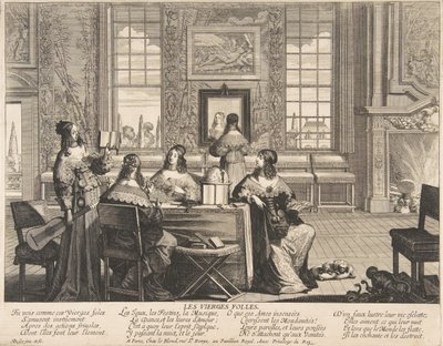 The Foolish Virgins Conversing by Abraham Bosse