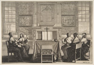 The Wise Virgins Conversing by Abraham Bosse