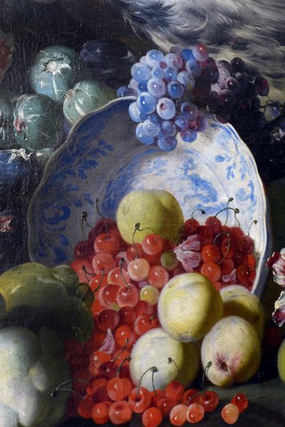 Flowers, fruits, birds by Abraham Brueghel