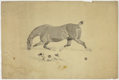 Running Horse and Dog by Abraham Cooper