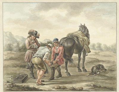 Blacksmith in Landscape by Abraham Delfos