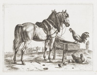 Horse by a Feeding Trough by Abraham Hendrik Winter