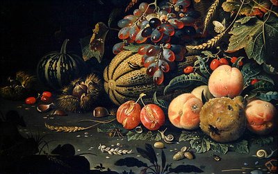 Fruit (detail) by Abraham Mignon