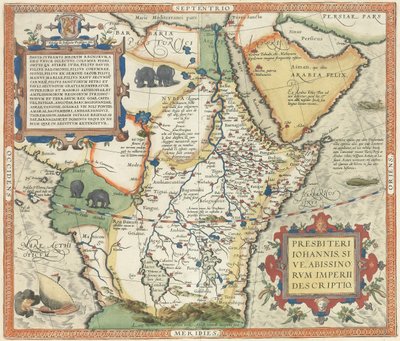 Map of Africa and the Arabian Peninsula by Abraham Ortelius