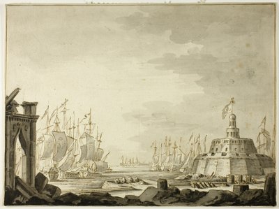 Malta, Harbor of Valletta by Abraham Storck