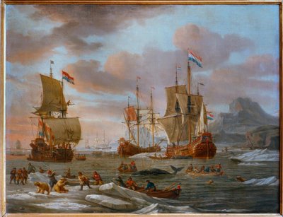 Dutch Fluyts Whaling by Abraham Storck