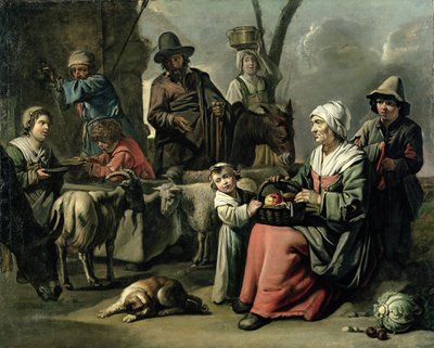 Peasant Family at a Well by Abraham Willemsens