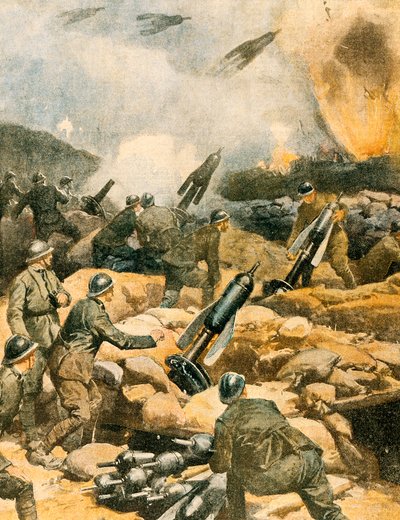 Bombing of Carso Lines by Achille Beltrame