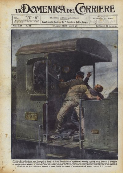 Dramatic Episode on a Locomotive by Achille Beltrame