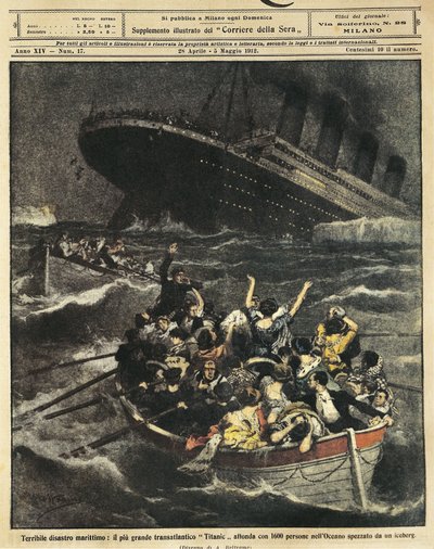Sinking of passenger liner Titanic by Achille Beltrame