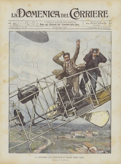 The Catastrophe of the Bradski Aerostat Near Paris by Achille Beltrame