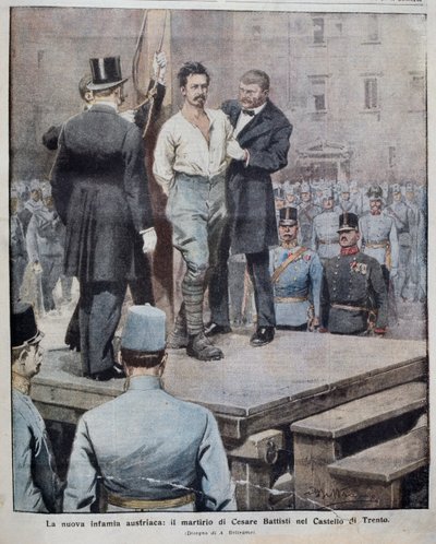 Martyrdom of Cesare Battisti (1875-1916) July 12 by Achille Beltrame