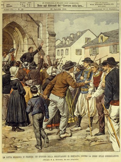 Religious struggle in France, April 13 by Achille Beltrame