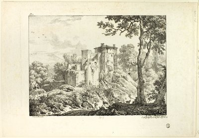 Landscape, plate I by Achille Etna Michallon