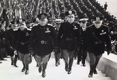 Mussolini at a Military Parade by Achille Villani