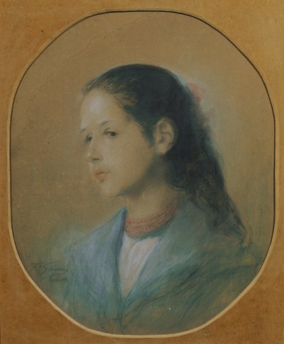 Lady with Coral Necklace by Adalbert Franz Seligmann