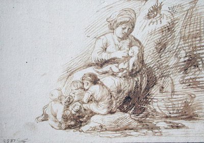 Woman Breastfeeding by Adam Elsheimer