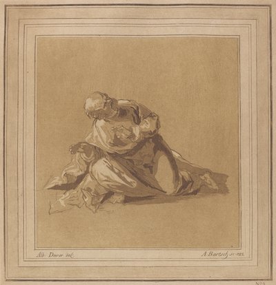 A Crouching Apostle Saint Peter by Adam von Bartsch