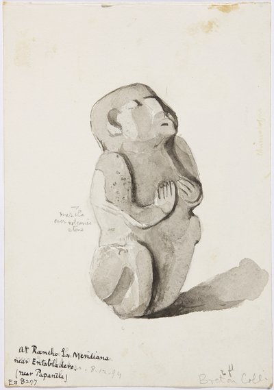 A stone statue from Papantla by Adela Breton