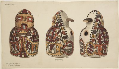 Nazca Pot, Painted Pottery Vessel by Adela Breton