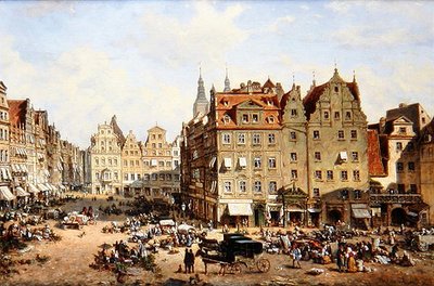 The Market in Wroclaw by Adelbert Wolfl