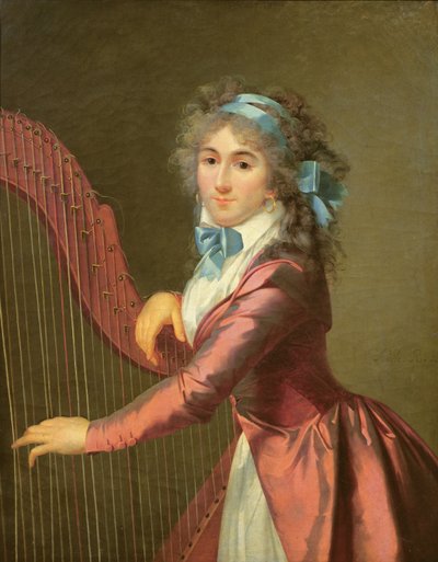 Portrait of a Young Harpist by Adele Romany