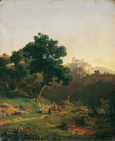 Landscape with Castle by Adolf Christian Baumann
