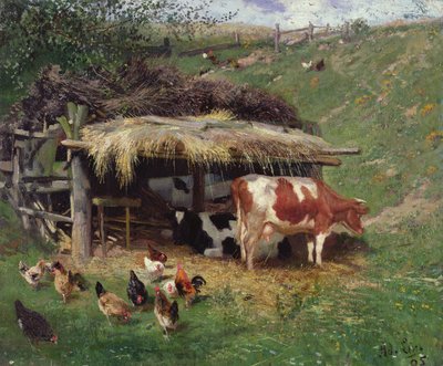 The Farmyard by Adolf Lins