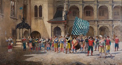 Landsknecht and Ensign by Adolf Pirsch