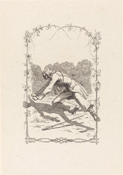 Peter Schlemihl Chasing His Shadow by Adolf Schrodter