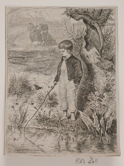 A Boy Fishing by Johan Adolph Kittendorff