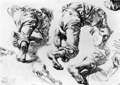 A page of sketches by Adolph Menzel
