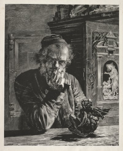 The Antiquary - Self-Portrait, 1851 by Adolph Menzel