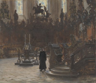 The Choirstalls in the Mainz Cathedral, 1869 by Adolph Menzel