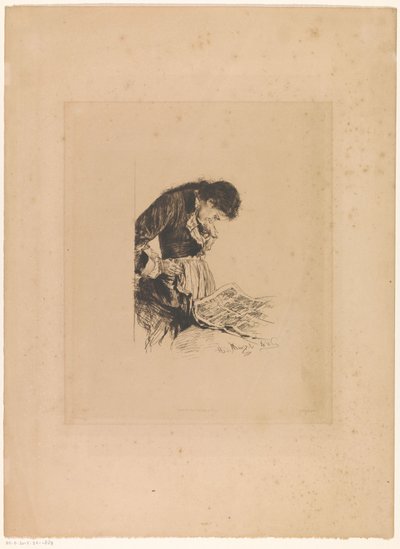 Woman Reading the Newspaper by Adolph Menzel