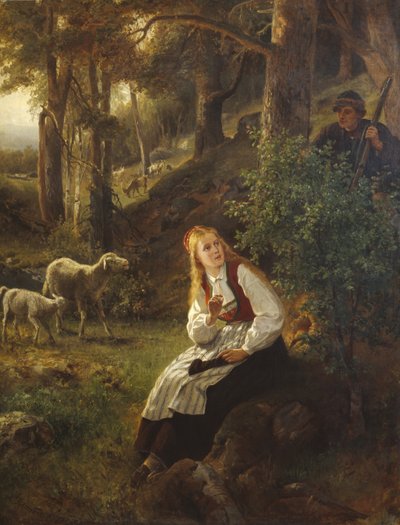 The First Meeting by Adolph Tidemand