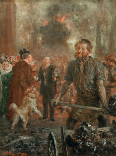 Visit to the Iron Rolling Mill by Adolph Menzel