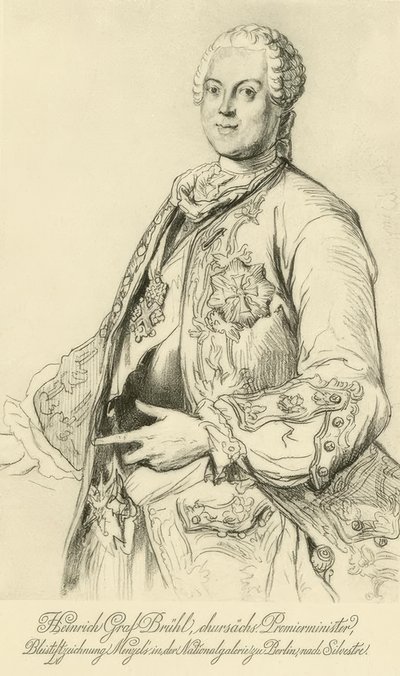 Heinrich von Brühl / Menzel after Silvestre by Adolph Menzel