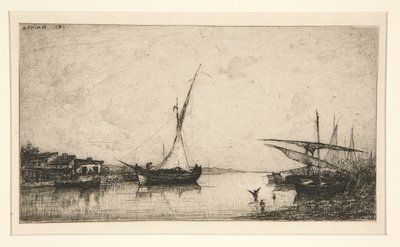 Two Bridges; Fishing Boat by Adolphe Appian