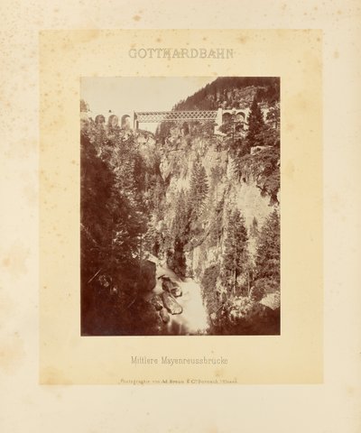 Gotthard Railway: Middle Mayenreuss Bridge by Adolphe Braun and Cie