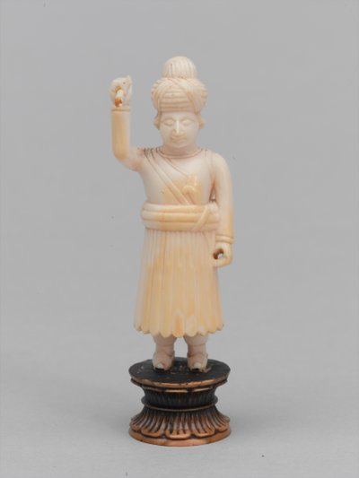 Black pawn, chess piece, India by Adolphe Gusman