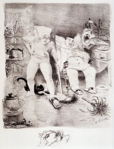 Laziness - drawing by Willette by Adolphe Leon Willette